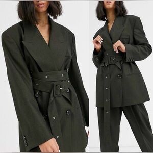 ASOS design oversized suit set- both blazer jacket and pants coord set w/ belt